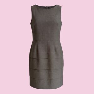 GIANNI BINI🎀New Gray Tailored Dress🎀Pleated Skirt🎀Chic Exposed Zipper🎀SZ 4🎀Gorg!